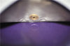 Authentic CHANEL Calf Skin CoCo Mark Trifold Wallet Purse Purple CC 9956D