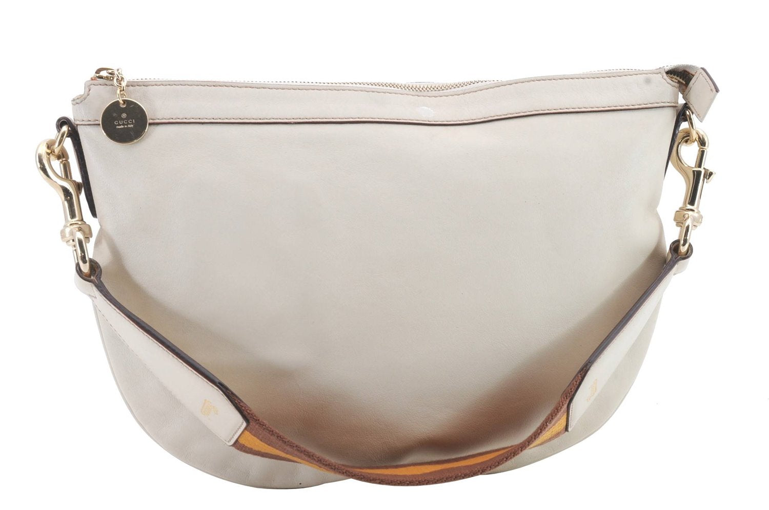 Authentic GUCCI Shoulder Hand Bag Purse Leather Ivory 9958C