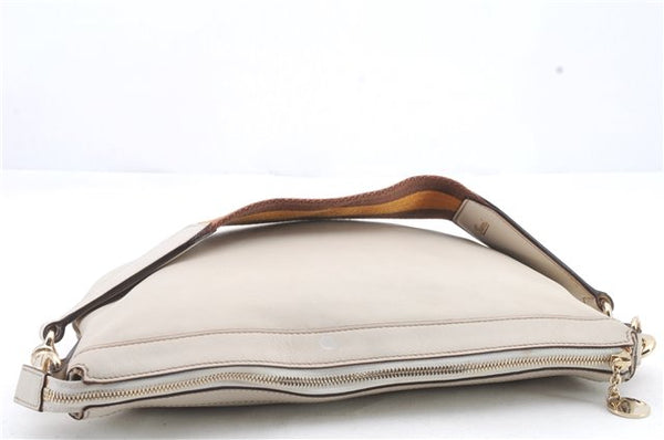 Authentic GUCCI Shoulder Hand Bag Purse Leather Ivory 9958C