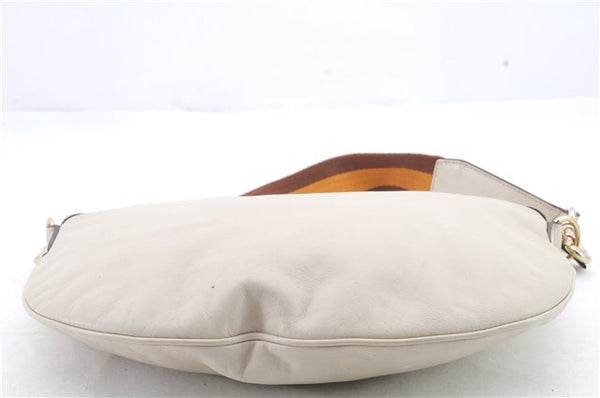 Authentic GUCCI Shoulder Hand Bag Purse Leather Ivory 9958C