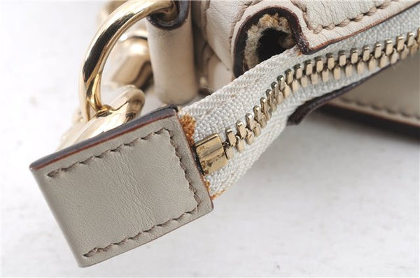 Authentic GUCCI Shoulder Hand Bag Purse Leather Ivory 9958C