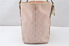 Authentic GUCCI Sherry Line Tote Bag GG Canvas Leather 139260 Pink 9958F