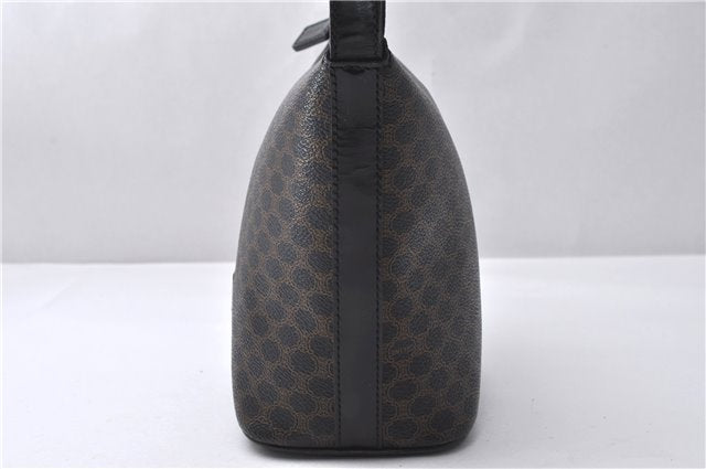 Authentic CELINE Macadam Blason Shoulder Hand Bag Purse PVC Leather Black 9961C