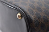 Authentic CELINE Macadam Blason Shoulder Hand Bag Purse PVC Leather Black 9961C