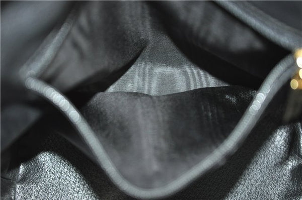 Authentic CELINE Macadam Blason Shoulder Hand Bag Purse PVC Leather Black 9961C