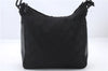 Authentic GUCCI Hand Shoulder Bag Purse GG Nylon Leather 0013766 Black 9968C