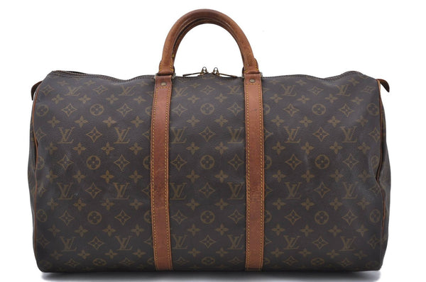 Authentic Louis Vuitton Monogram Keepall 50 Boston Bag M41426 LV 9970C