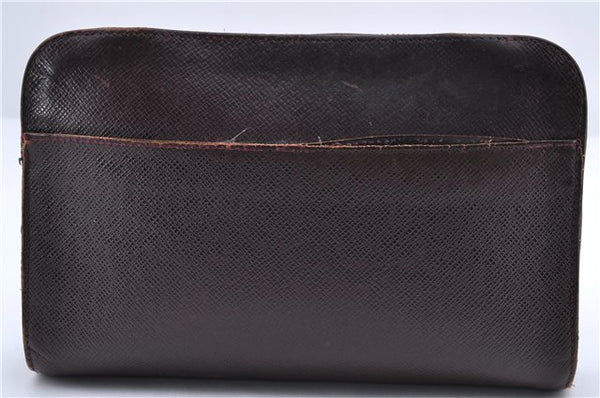 Authentic Louis Vuitton Taiga Baikal Clutch Bag Purple M30186 LV 9971C