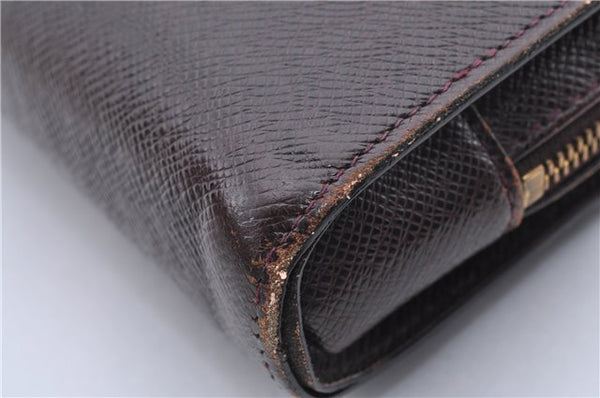 Authentic Louis Vuitton Taiga Baikal Clutch Bag Purple M30186 LV 9971C