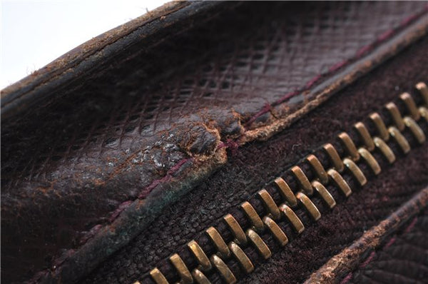 Authentic Louis Vuitton Taiga Baikal Clutch Bag Purple M30186 LV 9971C