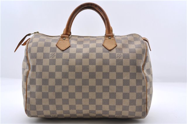 Authentic Louis Vuitton Damier Azur Speedy30 Hand Bag N41533 LV 9972C