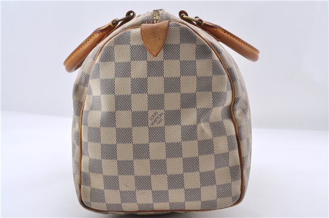 Authentic Louis Vuitton Damier Azur Speedy30 Hand Bag N41533 LV 9972C