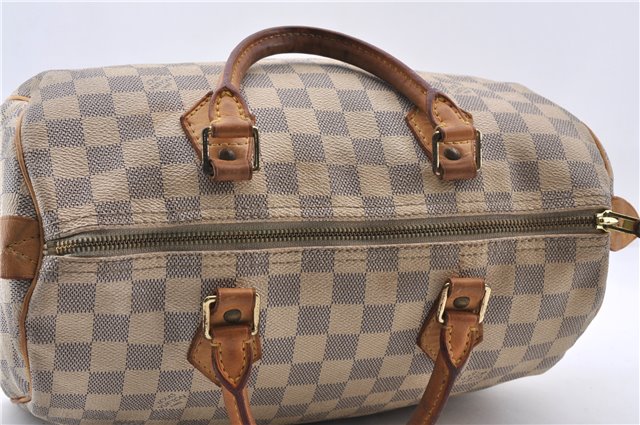 Authentic Louis Vuitton Damier Azur Speedy30 Hand Bag N41533 LV 9972C