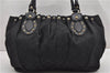 Authentic GUCCI Vintage Shoulder Tote Bag GG Canvas Leather 206719 Black 9973F