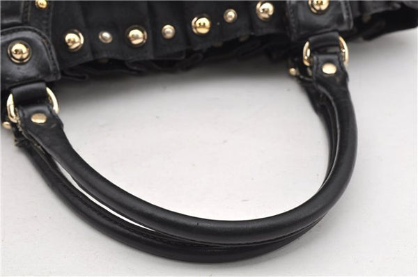 Authentic GUCCI Vintage Shoulder Tote Bag GG Canvas Leather 206719 Black 9973F