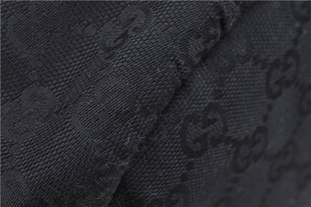 Authentic GUCCI Vintage Shoulder Tote Bag GG Canvas Leather 206719 Black 9973F