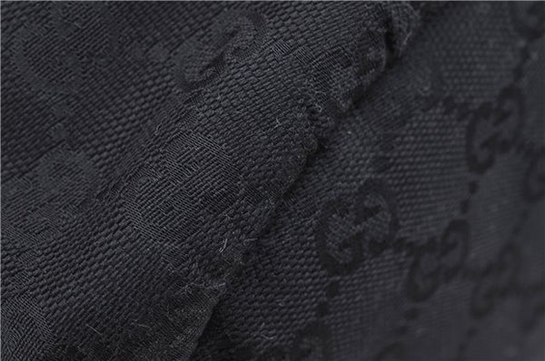 Authentic GUCCI Vintage Shoulder Tote Bag GG Canvas Leather 206719 Black 9973F