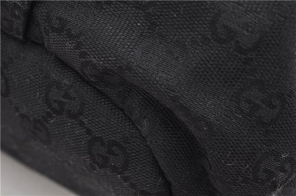 Authentic GUCCI Vintage Shoulder Tote Bag GG Canvas Leather 206719 Black 9973F