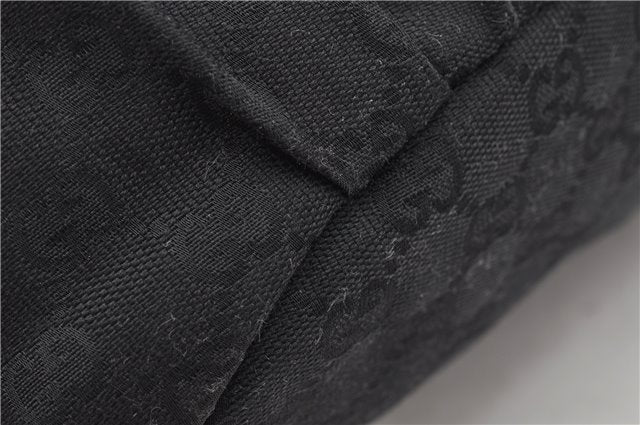 Authentic GUCCI Vintage Shoulder Tote Bag GG Canvas Leather 206719 Black 9973F
