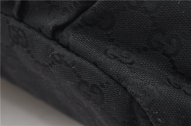 Authentic GUCCI Vintage Shoulder Tote Bag GG Canvas Leather 206719 Black 9973F