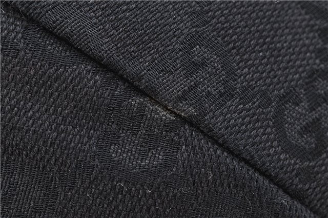 Authentic GUCCI Vintage Shoulder Tote Bag GG Canvas Leather 206719 Black 9973F