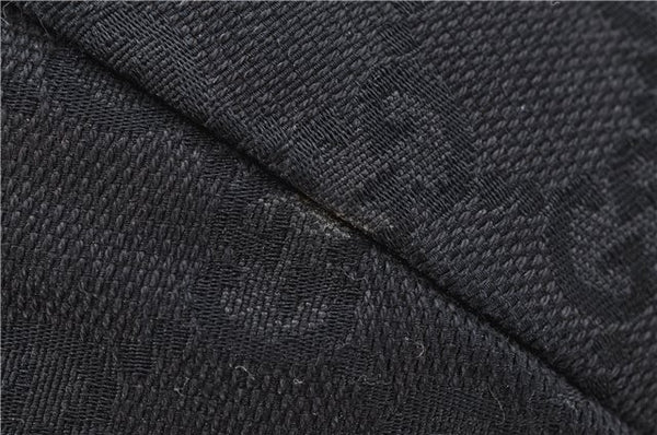 Authentic GUCCI Vintage Shoulder Tote Bag GG Canvas Leather 206719 Black 9973F