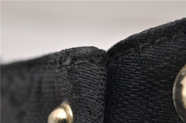 Authentic GUCCI Vintage Shoulder Tote Bag GG Canvas Leather 206719 Black 9973F