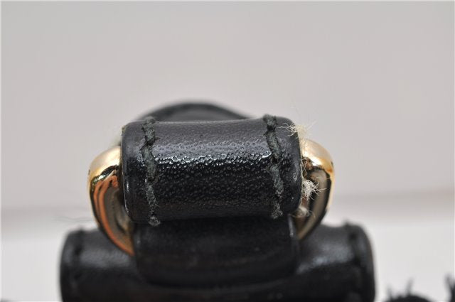 Authentic GUCCI Vintage Shoulder Tote Bag GG Canvas Leather 206719 Black 9973F