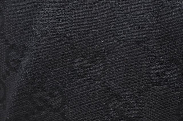 Authentic GUCCI Vintage Shoulder Tote Bag GG Canvas Leather 206719 Black 9973F