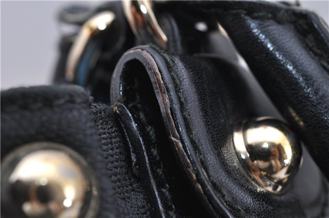 Authentic GUCCI Vintage Shoulder Tote Bag GG Canvas Leather 206719 Black 9973F