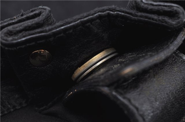 Authentic GUCCI Vintage Shoulder Tote Bag GG Canvas Leather 206719 Black 9973F