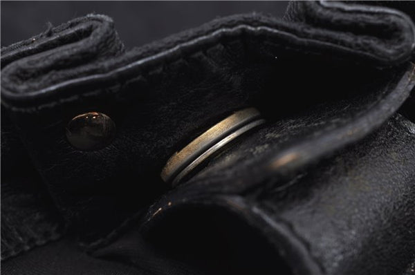 Authentic GUCCI Vintage Shoulder Tote Bag GG Canvas Leather 206719 Black 9973F