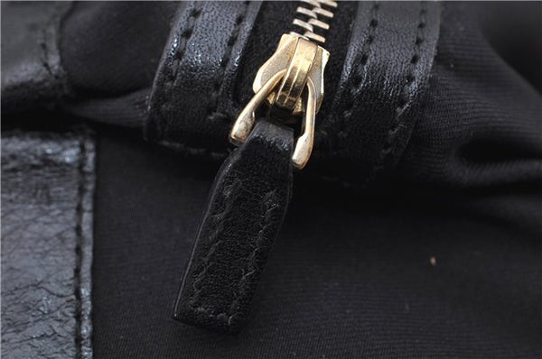 Authentic GUCCI Vintage Shoulder Tote Bag GG Canvas Leather 206719 Black 9973F