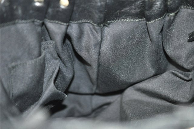 Authentic GUCCI Vintage Shoulder Tote Bag GG Canvas Leather 206719 Black 9973F