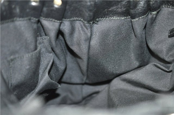 Authentic GUCCI Vintage Shoulder Tote Bag GG Canvas Leather 206719 Black 9973F