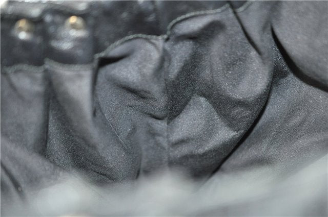 Authentic GUCCI Vintage Shoulder Tote Bag GG Canvas Leather 206719 Black 9973F