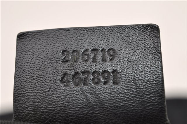 Authentic GUCCI Vintage Shoulder Tote Bag GG Canvas Leather 206719 Black 9973F