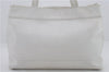 Authentic CHANEL Caviar Skin CoCo Mark Shoulder Tote Bag White 9976C