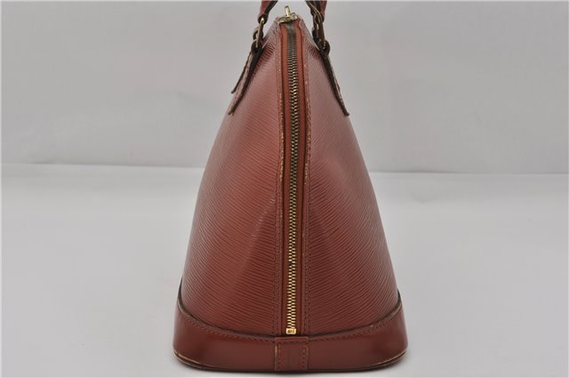 Authentic Louis Vuitton Epi Alma PM Hand Bag Brown M52143 LV 9976E