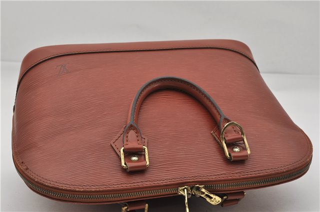 Authentic Louis Vuitton Epi Alma PM Hand Bag Brown M52143 LV 9976E