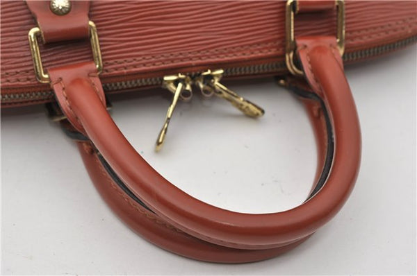 Authentic Louis Vuitton Epi Alma PM Hand Bag Brown M52143 LV 9976E