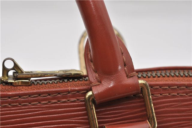 Authentic Louis Vuitton Epi Alma PM Hand Bag Brown M52143 LV 9976E