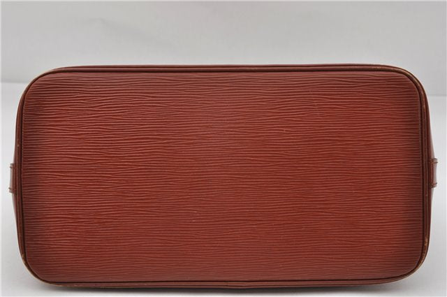 Authentic Louis Vuitton Epi Alma PM Hand Bag Brown M52143 LV 9976E