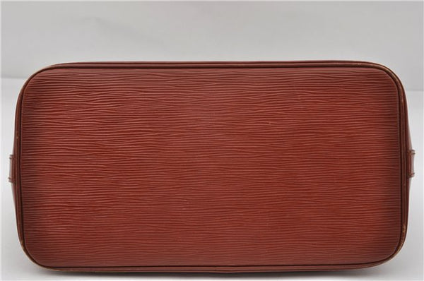 Authentic Louis Vuitton Epi Alma PM Hand Bag Brown M52143 LV 9976E