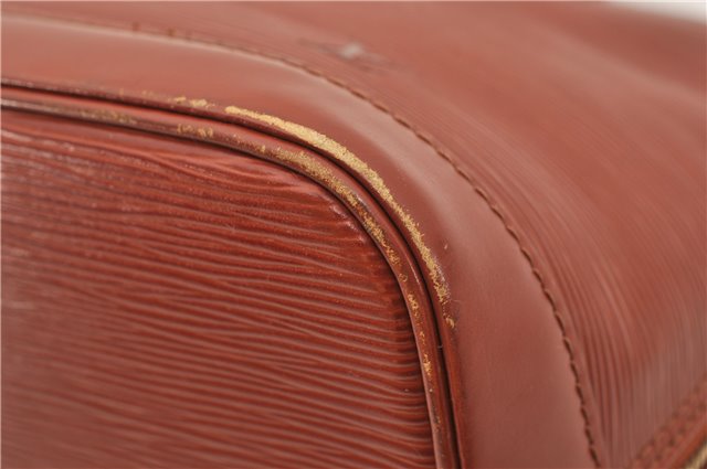 Authentic Louis Vuitton Epi Alma PM Hand Bag Brown M52143 LV 9976E