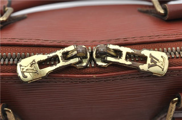 Authentic Louis Vuitton Epi Alma PM Hand Bag Brown M52143 LV 9976E