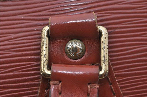Authentic Louis Vuitton Epi Alma PM Hand Bag Brown M52143 LV 9976E