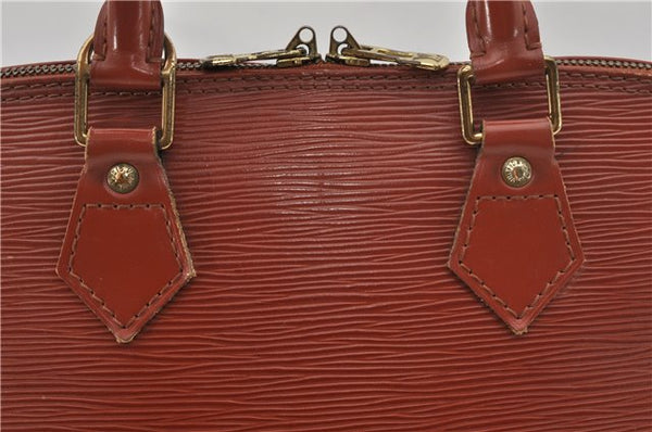 Authentic Louis Vuitton Epi Alma PM Hand Bag Brown M52143 LV 9976E