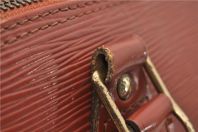 Authentic Louis Vuitton Epi Alma PM Hand Bag Brown M52143 LV 9976E