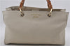 Authentic GUCCI Bamboo Shopper 2way Hand Shoulder Bag Leather 323660 Ivory 9978D